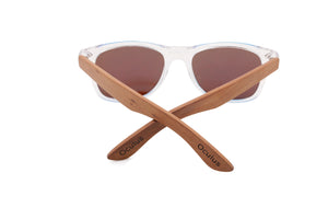 Clear wayfarer with blue lenses