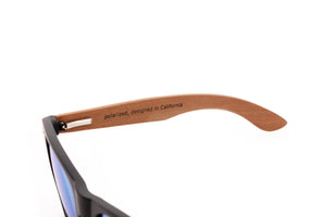 Wayfarer with blue lenses