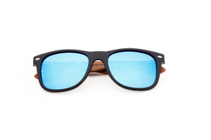 Wayfarer with blue lenses