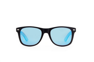 Wayfarer with blue lenses